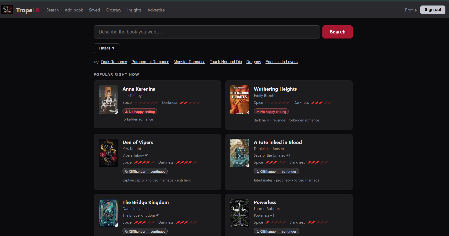 TropeLit screenshot 3